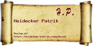 Heidecker Patrik névjegykártya